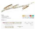 SMD2835 120 LED/Meter 24V DC 8mm +90CRI IP20 Copper 2 OZ  Light Efficiency 865Lm/m, 5M (16.56feet) /Roll 4000K