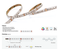 SMD5050 120 LED/M 24V DC 10mm +90CRI IP65 Copper 2OZ 5M (16.56 feet)/Roll, 3000K