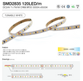 Tunable LED strip SMD2835 W+WW 120 LED/M 24V DC +90CRI 8mm IP20  5 Meters (16.56 feet) Roll. 3000K + 6500K